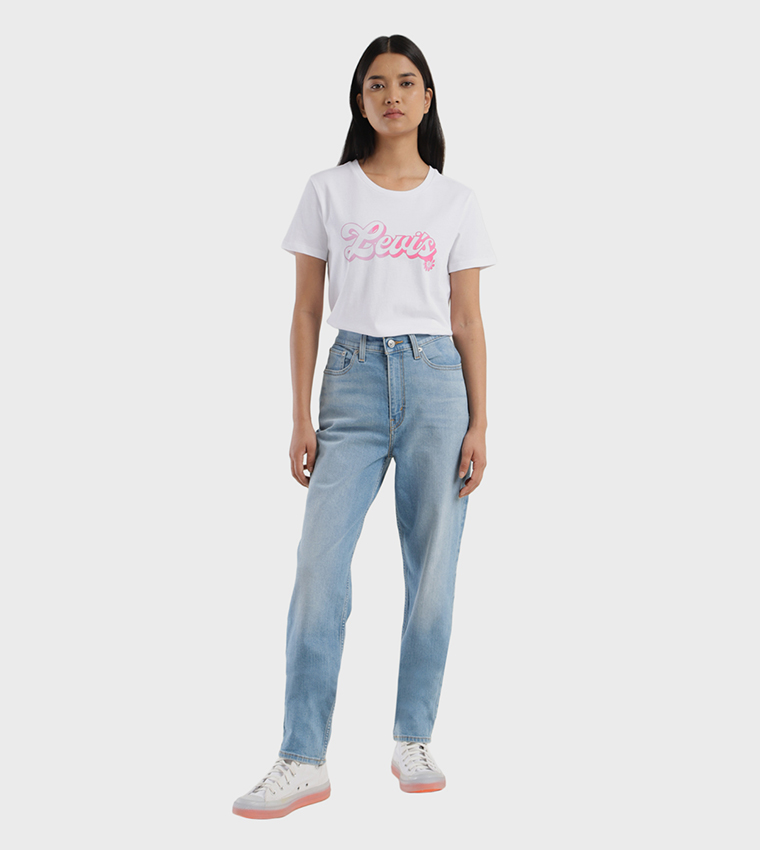 High Rise Mom Loose Tapered Fit Jeans
