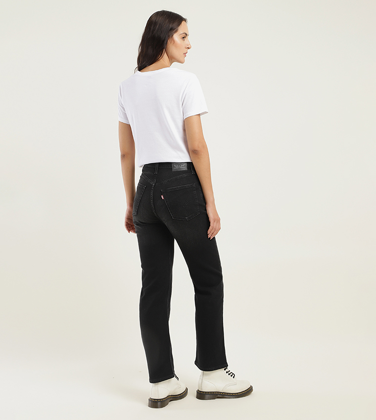 High Rise Ribcage Slim Straight Fit Jeans