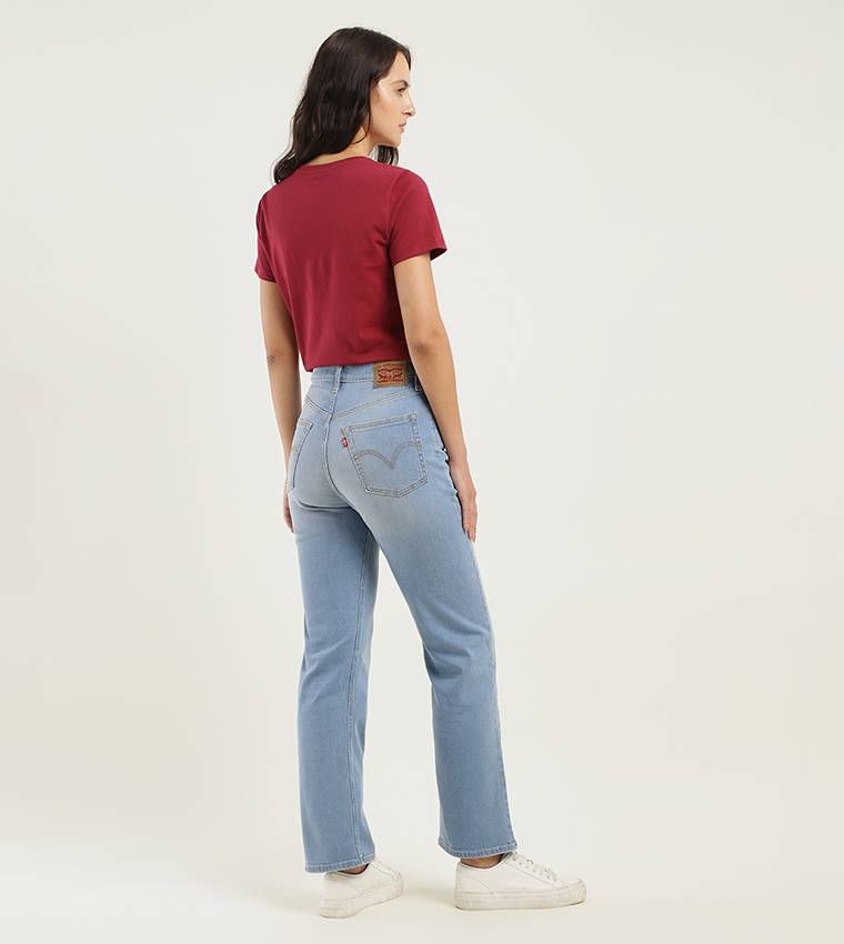High Rise Ribcage Straight Fit Jeans