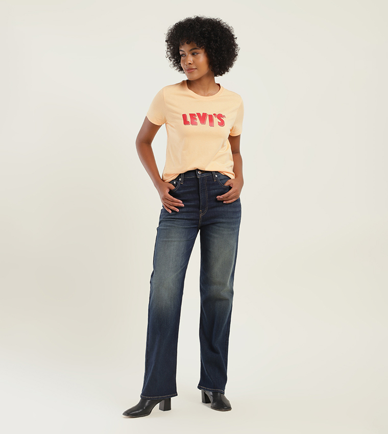 High Rise Ribcage Slim Straight Fit Jeans
