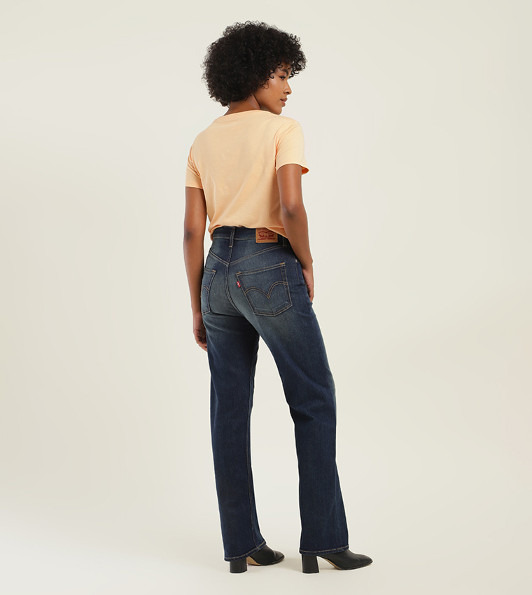 High Rise Ribcage Slim Straight Fit Jeans