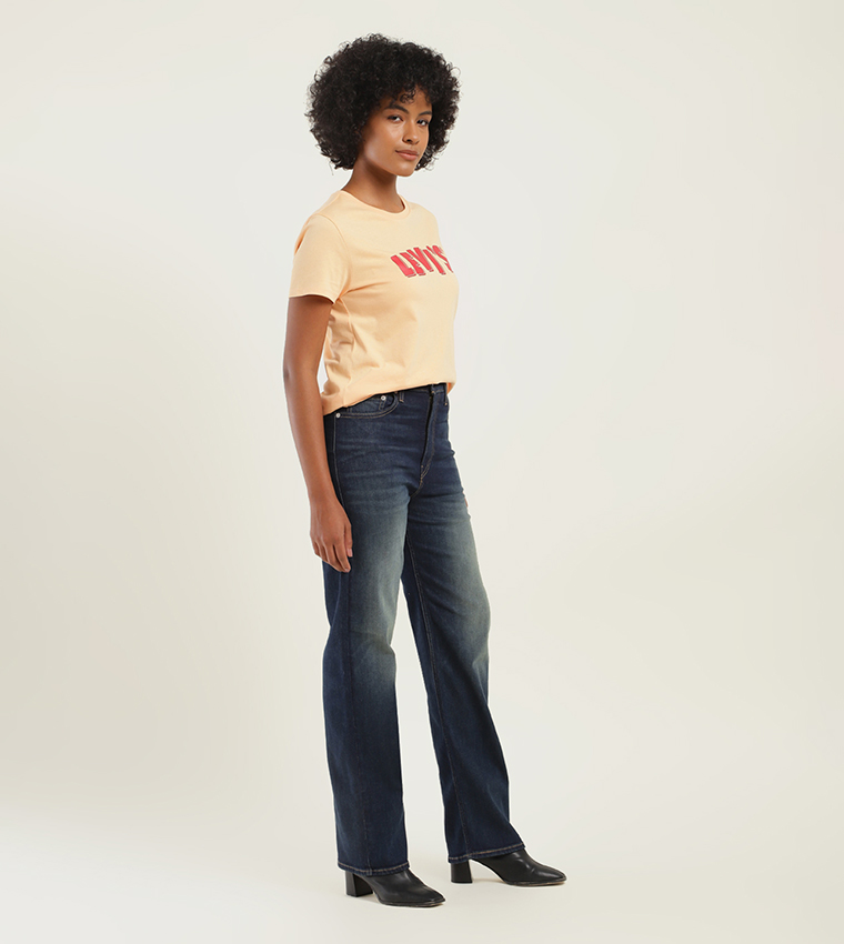 High Rise Ribcage Slim Straight Fit Jeans