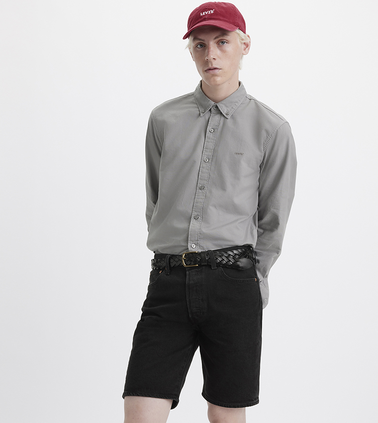 Solid Button-Down Collar Shirt