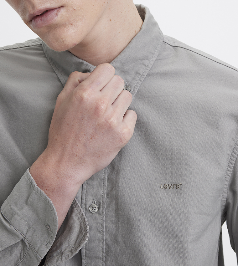 Solid Button-Down Collar Shirt