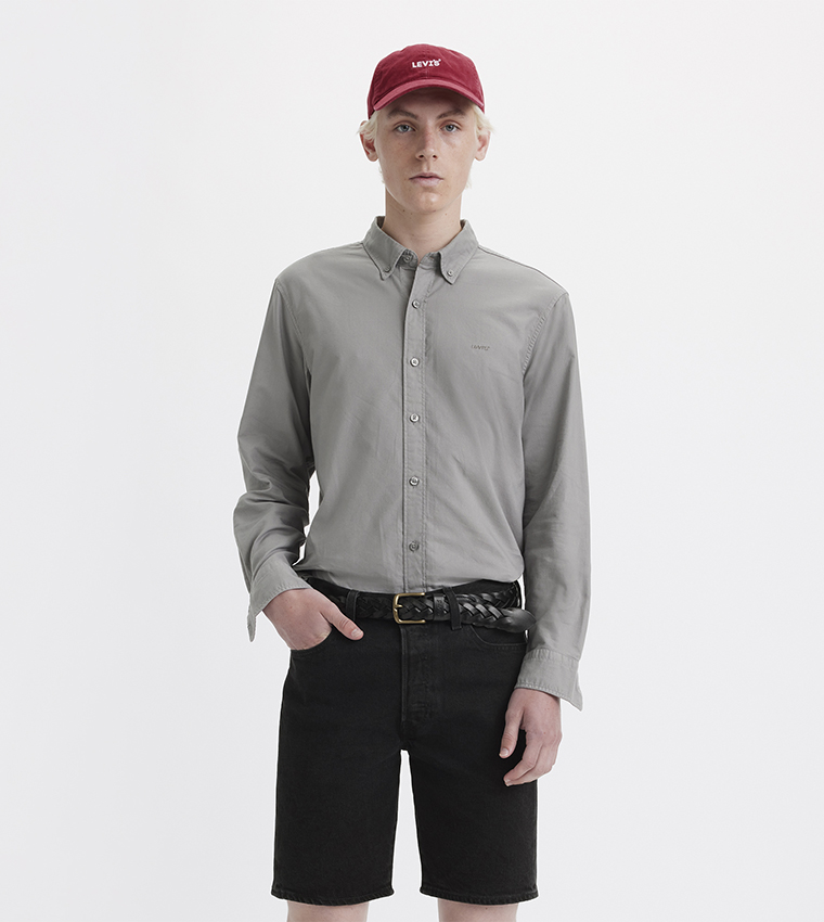 Solid Button-Down Collar Shirt
