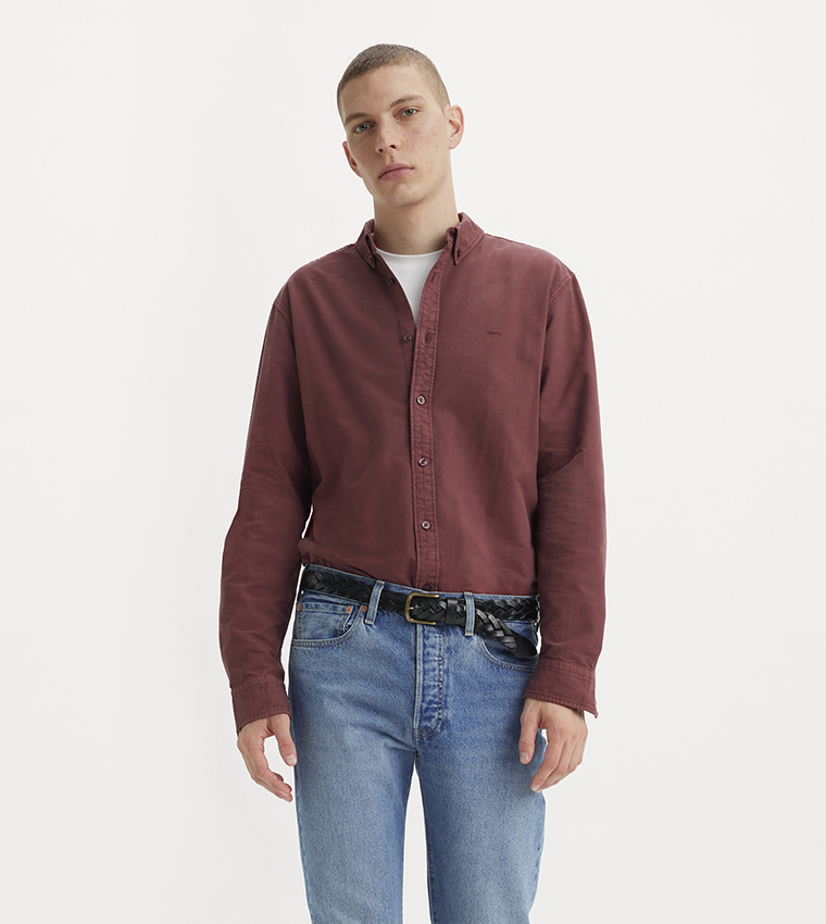 Solid Button-Down Collar Shirt