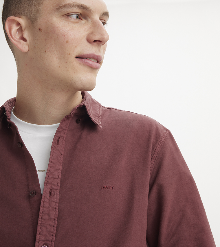 Solid Button-Down Collar Shirt