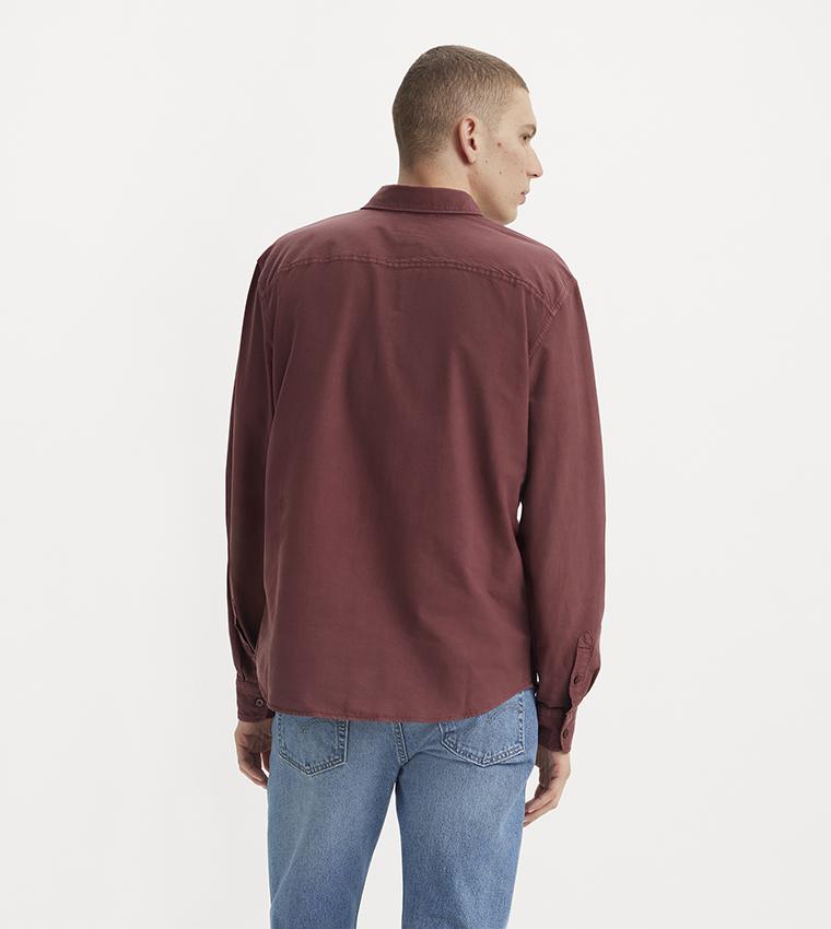 Solid Button-Down Collar Shirt