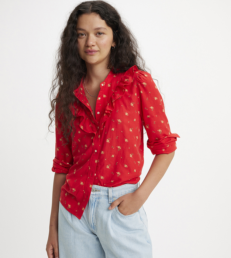 CARINNA Printed Long Sleeves Top