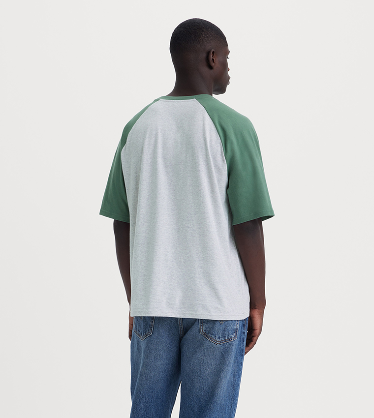 Color Block Short Sleeves Raglan T-Shirt