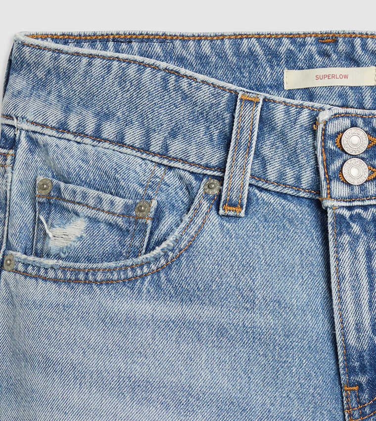 Ripped High Waist Straight Fit Jeans