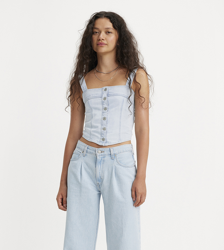 Buy Levi's DREA Cropped Denim Top In Indigo | 6thStreet UAE