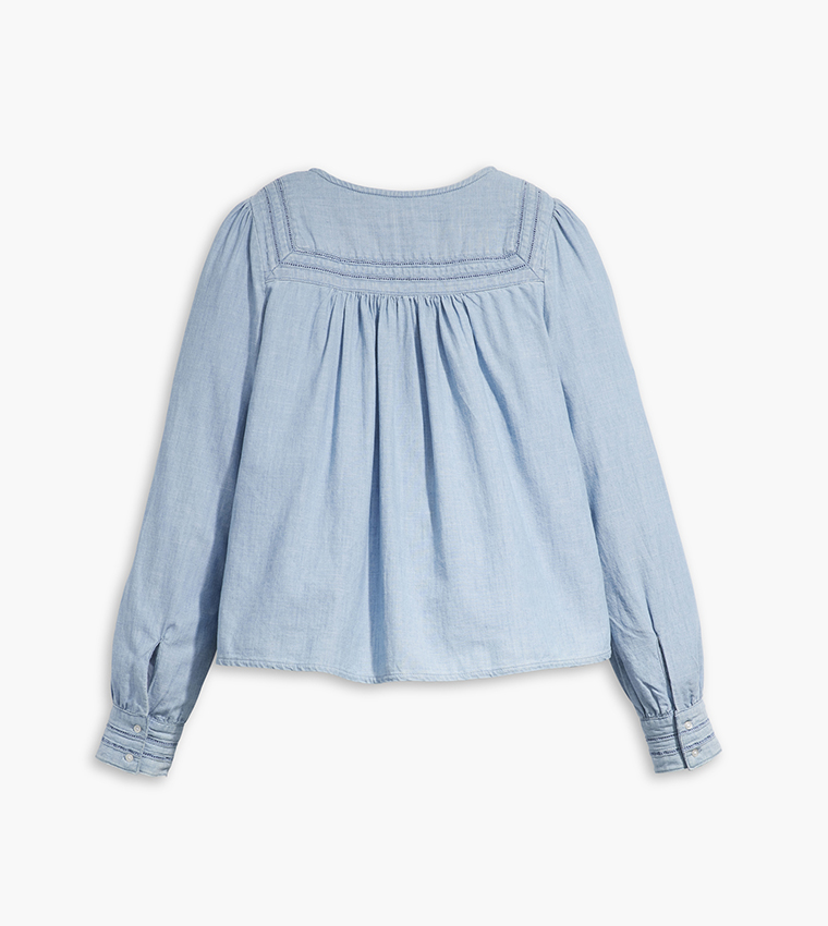 MIETRA Long Sleeves Denim Top