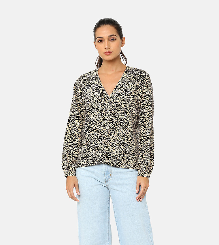 ZENDA Printed Long Sleeves Top