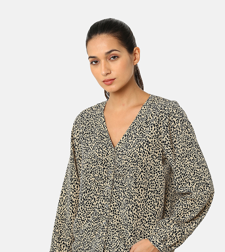 ZENDA Printed Long Sleeves Top