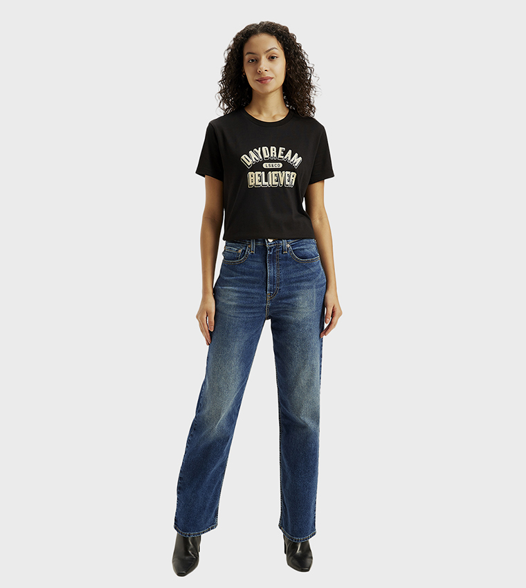 High Rise Ribcage Straight Jeans