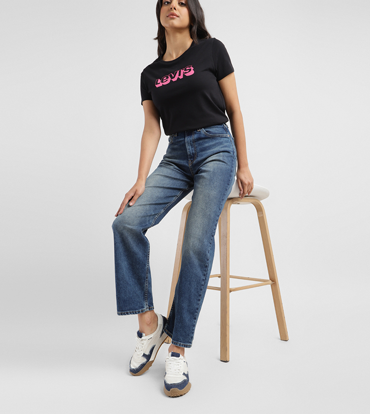 High Rise Ribcage Straight Jeans