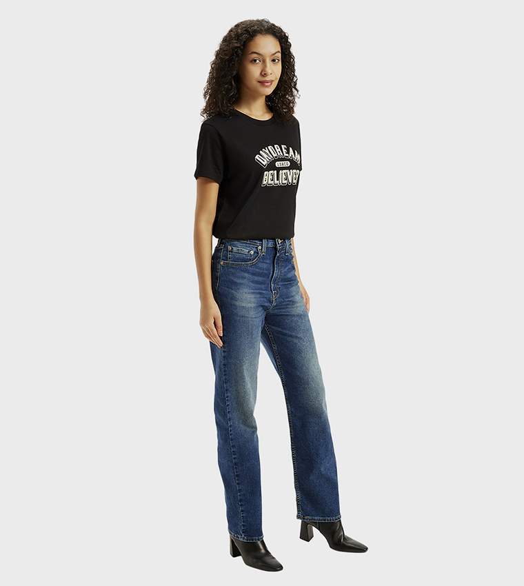 High Rise Ribcage Straight Jeans