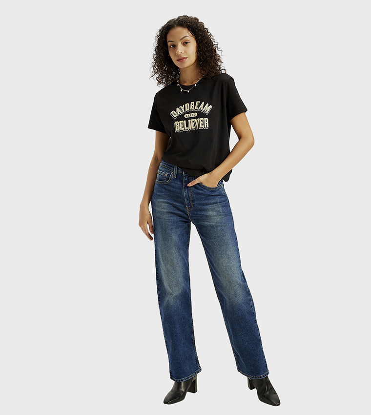 High Rise Ribcage Straight Jeans