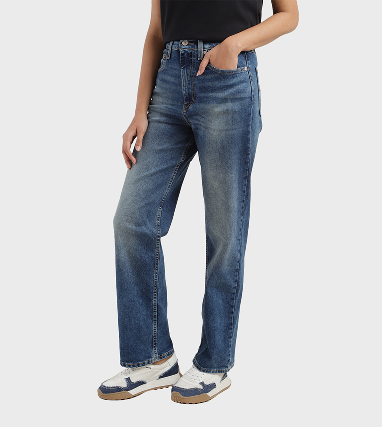 High Rise Ribcage Straight Jeans