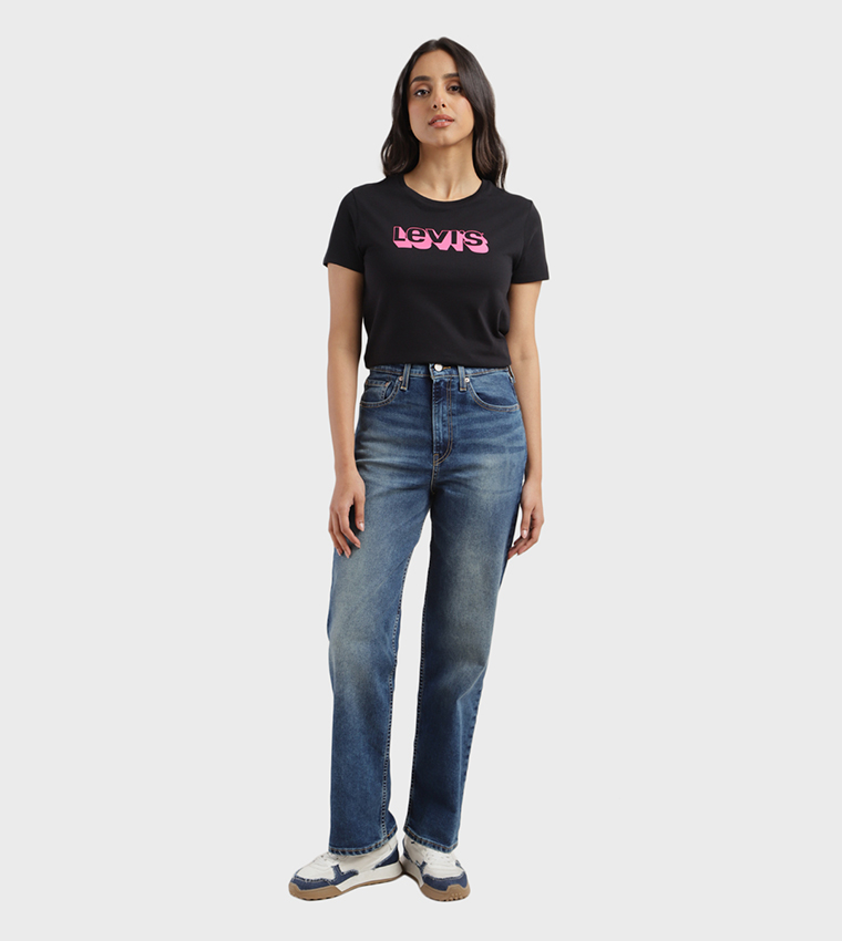 High Rise Ribcage Straight Jeans