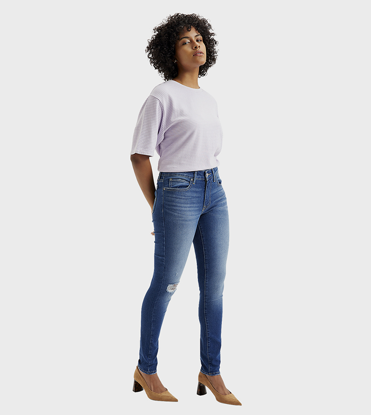 High Rise Ribcage Straight Fit Jeans