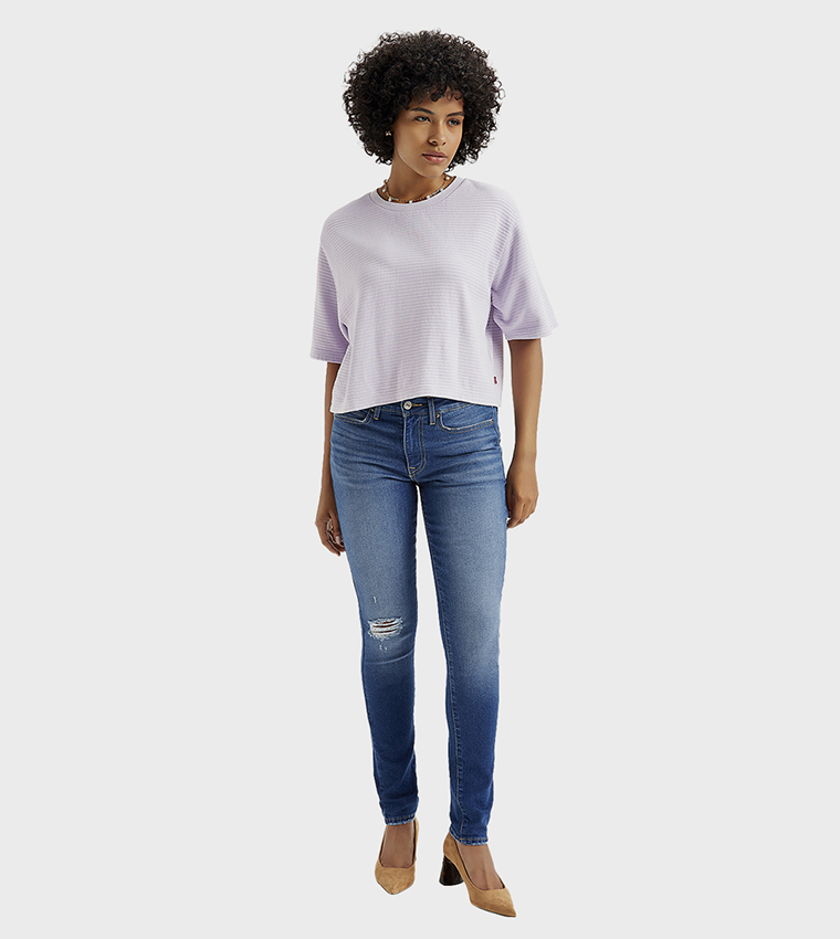 High Rise Ribcage Straight Fit Jeans