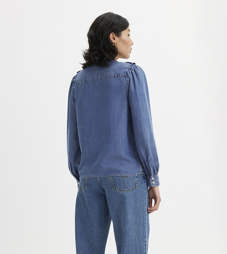 CARINNA Long Sleeves Denim Top
