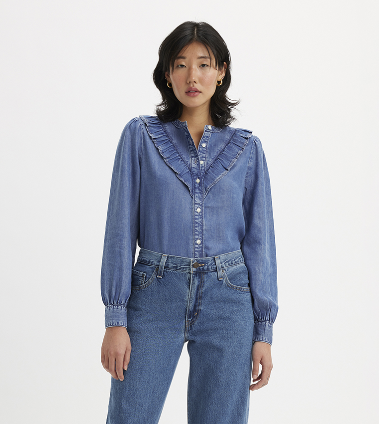 CARINNA Long Sleeves Denim Top