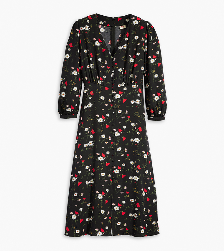 BRESLIN Printed long Sleeves A-Line Dress