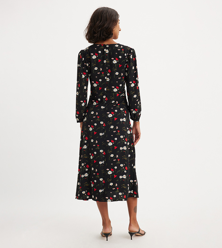 BRESLIN Printed long Sleeves A-Line Dress