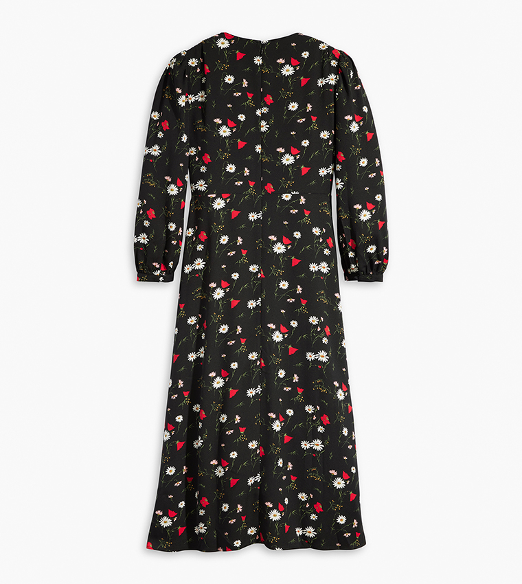 BRESLIN Printed long Sleeves A-Line Dress