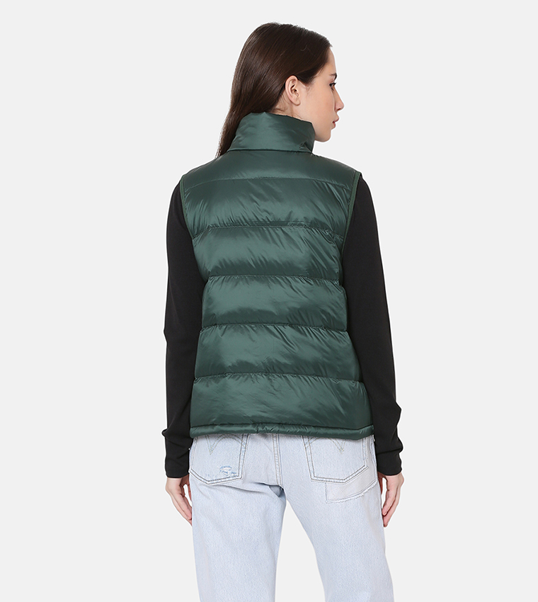Zippered High Neck Gilet