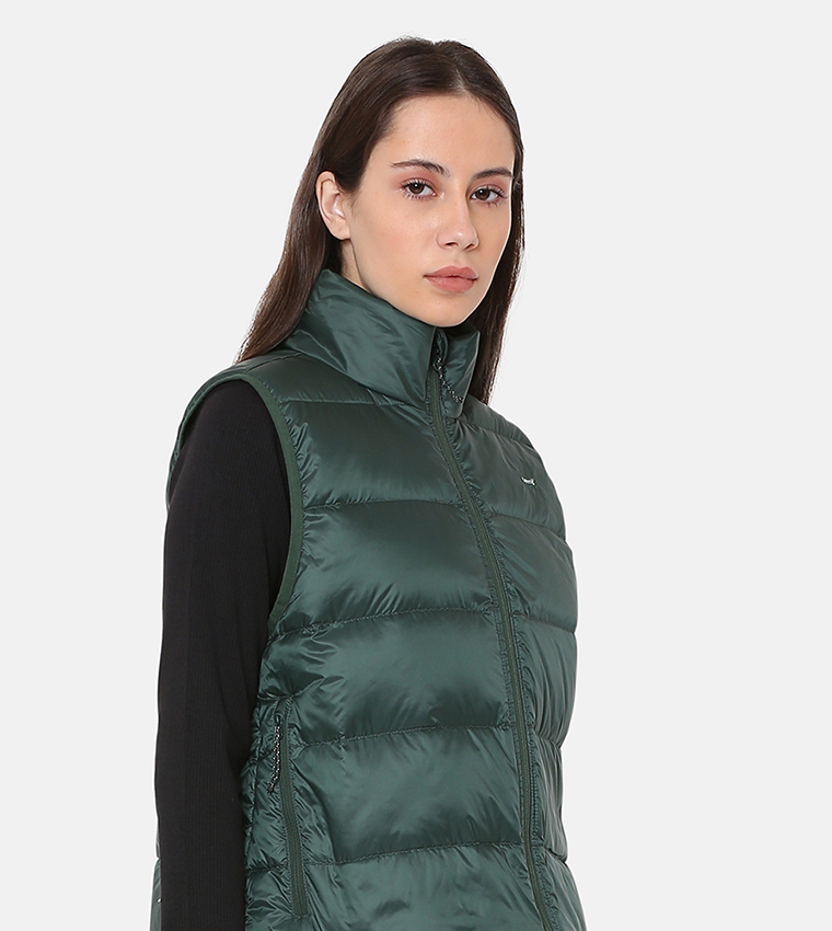Zippered High Neck Gilet
