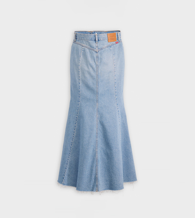 Faded Mermaid Denim Skirt
