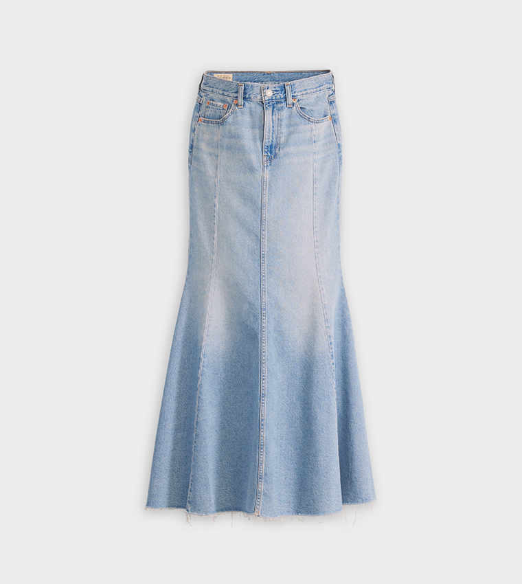 Faded Mermaid Denim Skirt