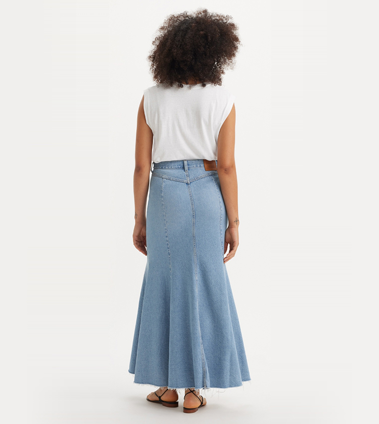 Faded Mermaid Denim Skirt