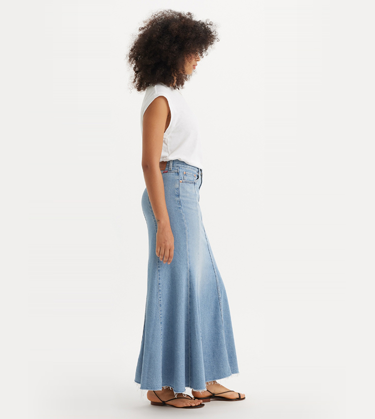 Faded Mermaid Denim Skirt