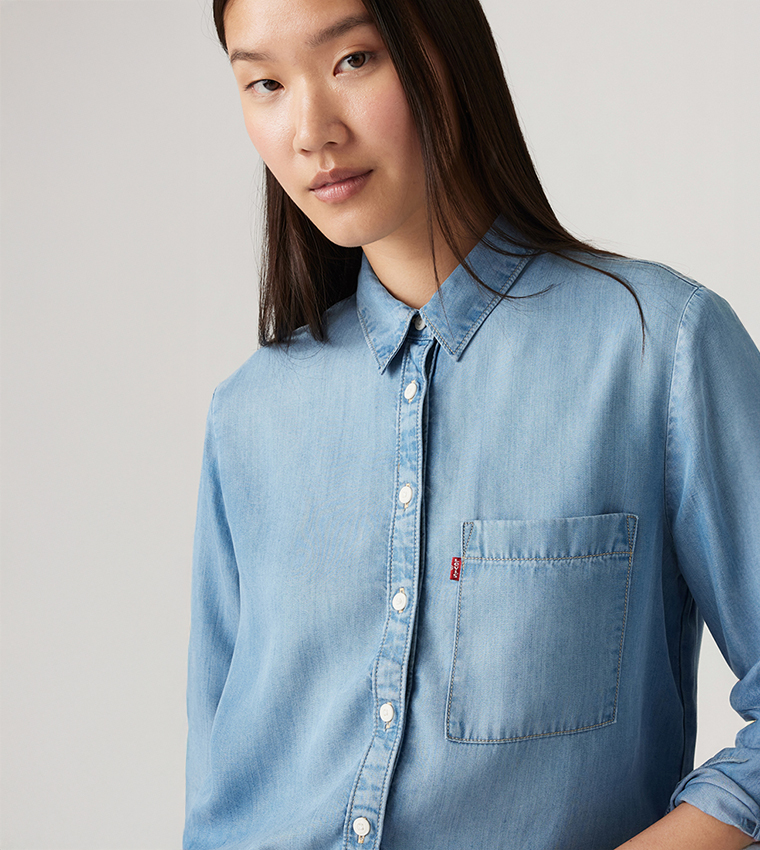 DARLENE Solid Long Sleeves Shirt