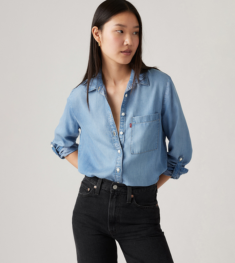 DARLENE Solid Long Sleeves Shirt