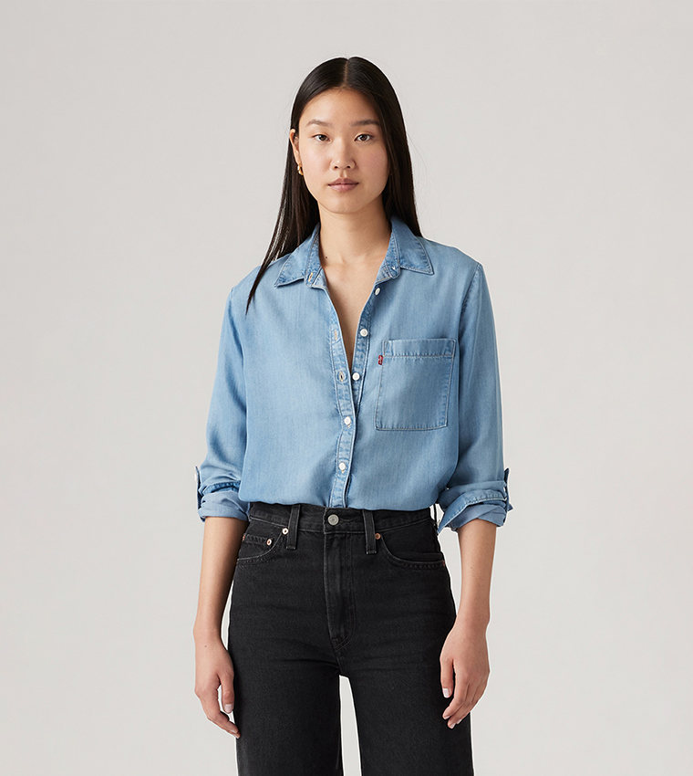 DARLENE Solid Long Sleeves Shirt