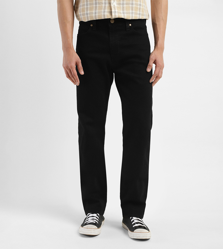 Solid Mid Rise Slim Fit Jeans