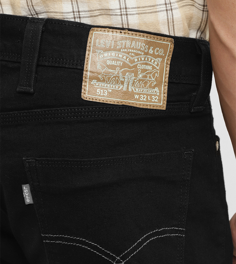 Solid Mid Rise Slim Fit Jeans