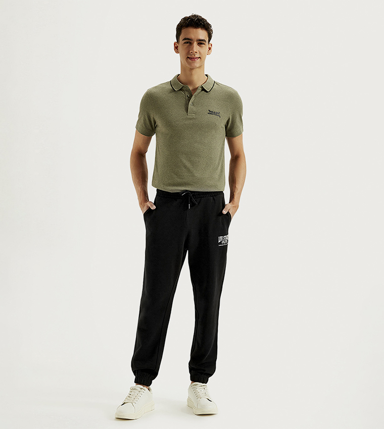 Logo Detail Drawstring Waist Joggers