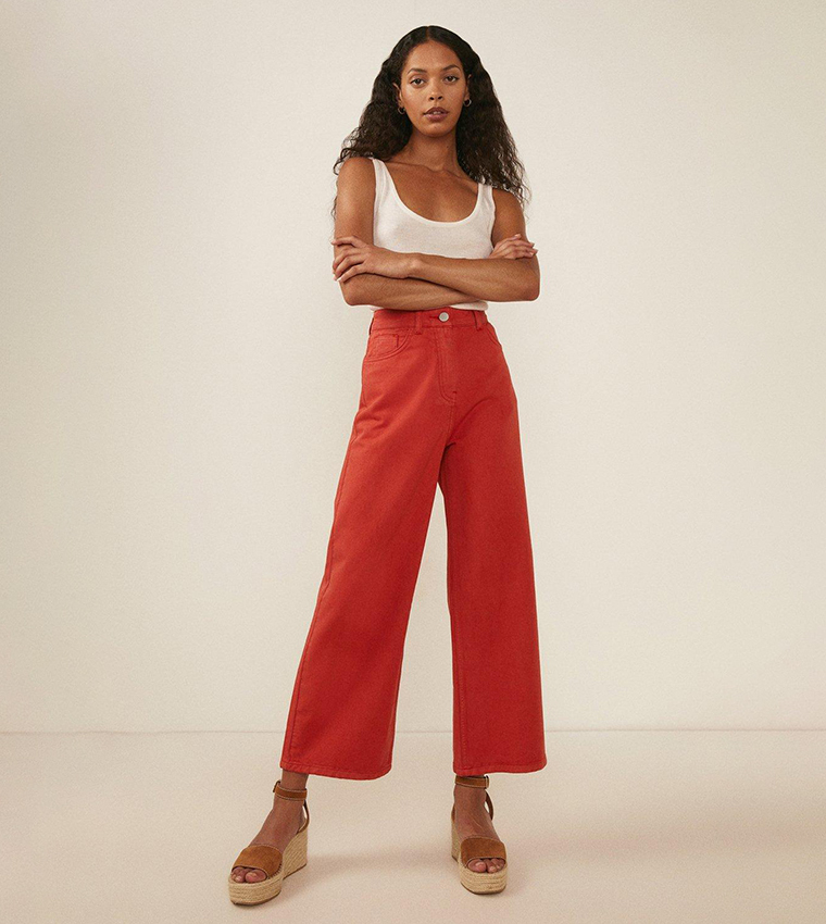 Organic Crop Wide Leg Jeans