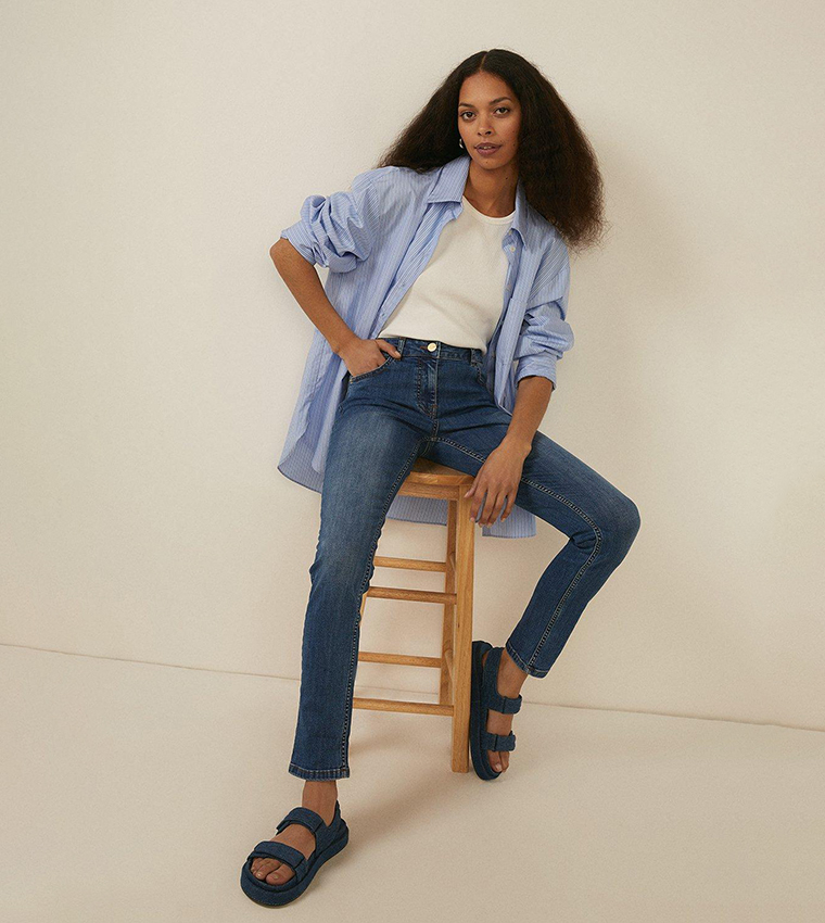 Oasis cherry slim leg jeans top