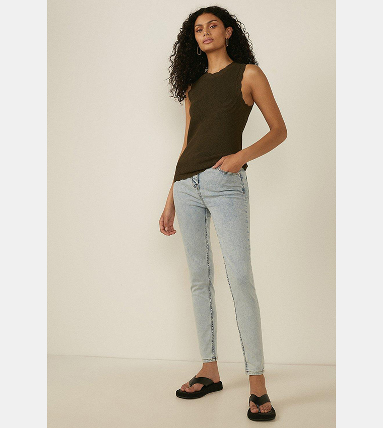 Buy Oasis Jade Organic Mid Rise Skinny Fit Jeans In Blue 6thStreet