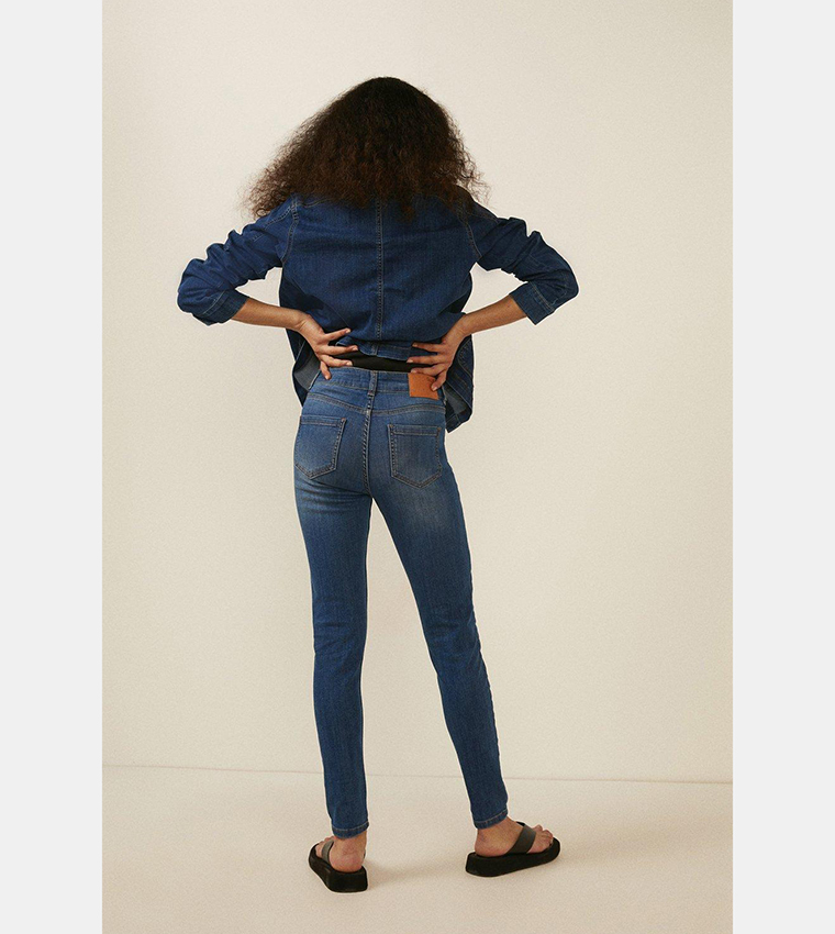 Buy Oasis Jade Organic Mid Rise Skinny Fit Jeans In Blue 6thStreet Oman