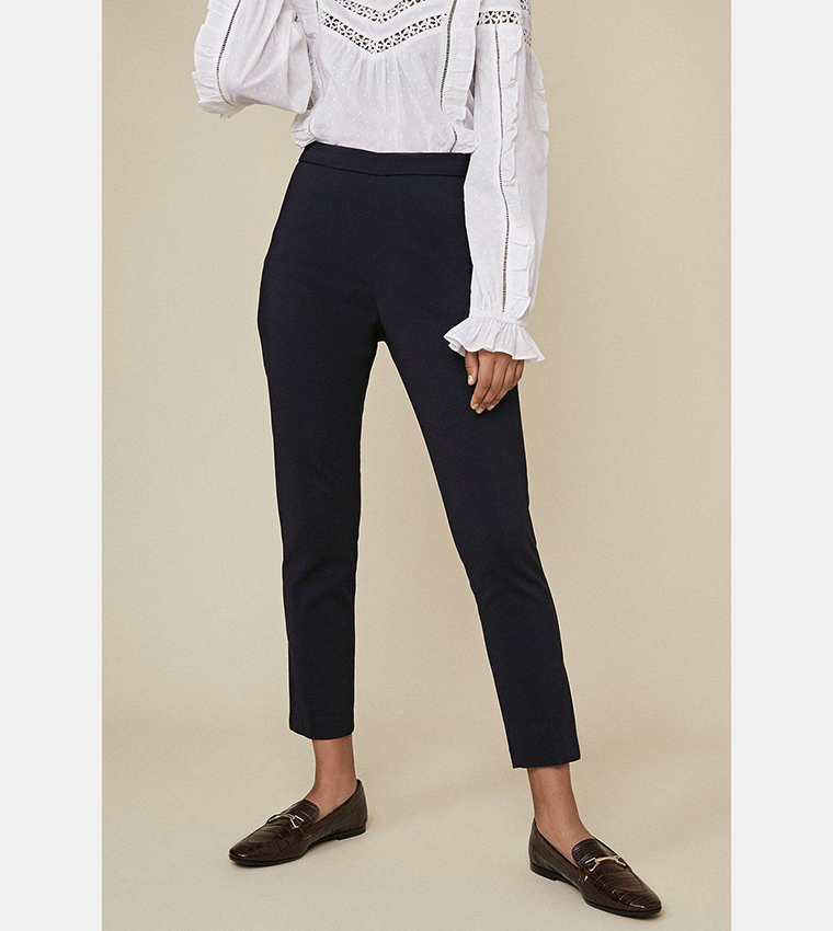 Buy Oasis Cotton Sateen Capri Pants In Blue 6thStreet Oman