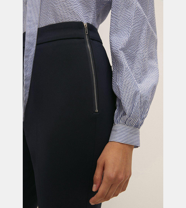 Buy Oasis Cotton Sateen Capri Pants In Blue 6thStreet Oman